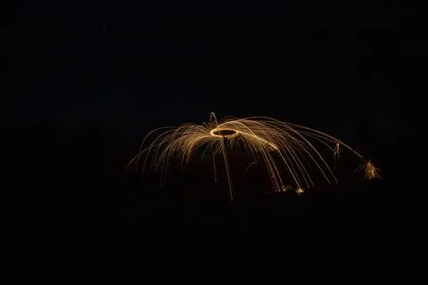 Sparks on a black background Stock Photos