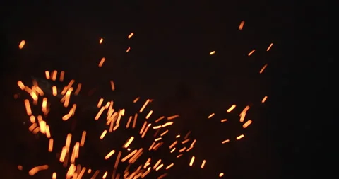 Sparks on black sky Video stock 164486316
