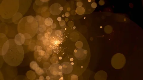 Sparks bokeh lights on the black background Stock Footage 121629264