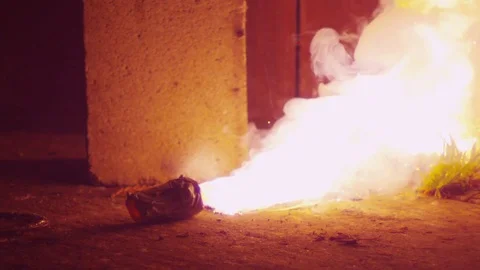 Sparks Come From Fallen Can 2 Video stock 82265787