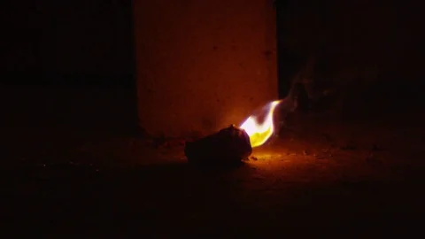 Sparks Come From Fallen Can Stock Footage 82265760