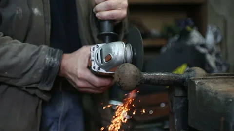 Sparks from cutting metal Video stock 64973841