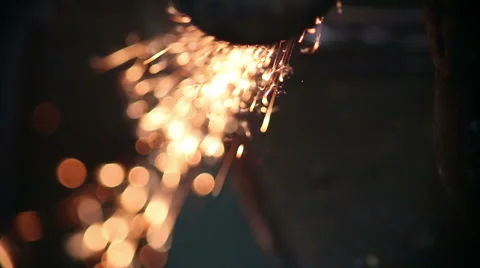 Sparks from cutting metal Vídeo Stock 64974272