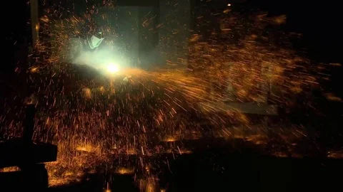 Sparks from Cutting Torch Stock Footage 84616158