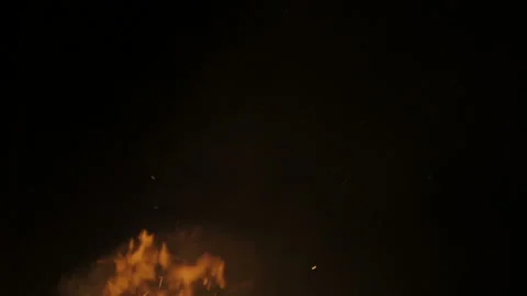 Sparks From The Fire On Black Background Stock Footage 117573382