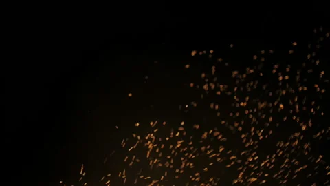 Sparks From The Fire On Black Background Stock Footage 117573404