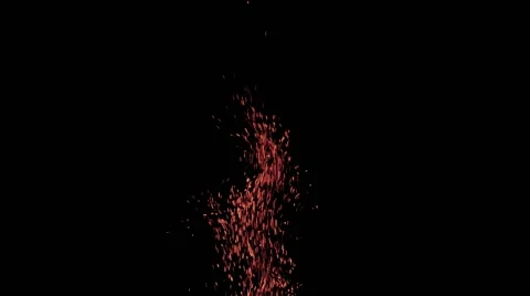 Sparks from a fire on black. Slow motion. Stock Footage