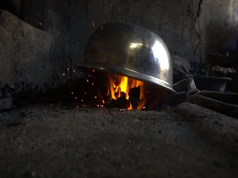 Sparks in the fire Video stock 73046936