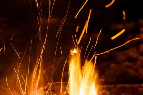 Sparks from the fire Stock-Fotos