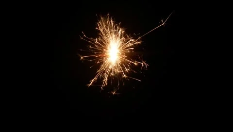 Sparks on firecrackers on a black background. Stock Footage 306771626