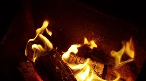 Sparks at the fireplace in the evening Stock Footage 42254415