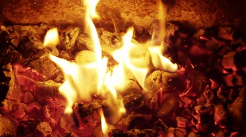 Sparks at the fireplace in the evening Video stock 42255153