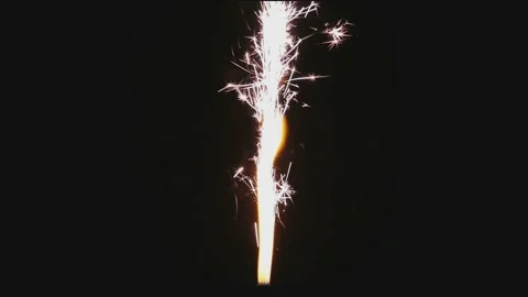Sparks from fireworks on a black background Stock Footage 200425986