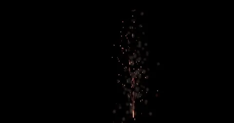 Sparks Flame Fire Light from Fireworks isolated on black background. Ready for c Stock Footage 142403485
