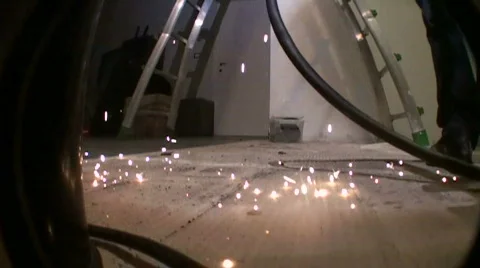 Sparks on the floor 動画素材 606137