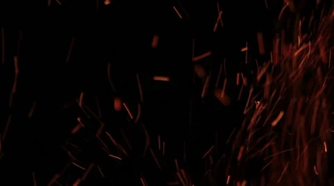 The sparks fly out of fire. Stock Footage 61190999