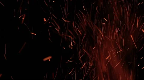 The sparks fly out of fire. Stock Footage 61191029