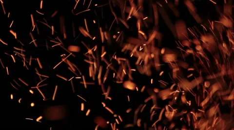The sparks fly out of fire. Stockbeeldmateriaal 61191181