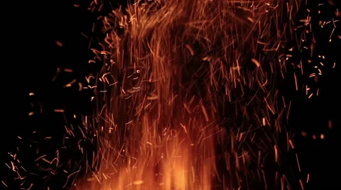 The sparks fly out of fire. Stock Footage 61191222