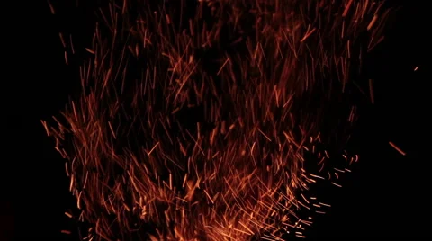 The sparks fly out of fire. Stock Footage 61191224