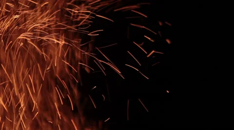 The sparks fly out of fire. Stock Footage 61191244