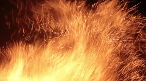 The sparks fly out of fire. Stock Footage 61191256