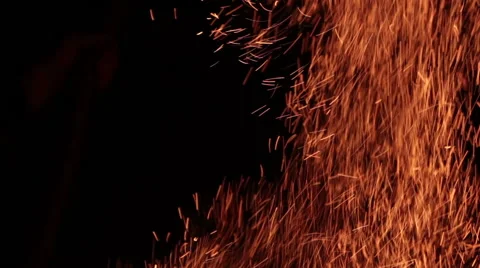 The sparks fly out of fire. Stock Footage 61191268