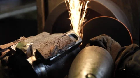 Sparks fly from the saw Video stock 43455316