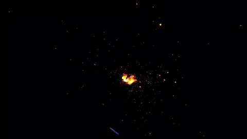 Sparks fly from welding metal creating cinematic footage 動画素材 342690433
