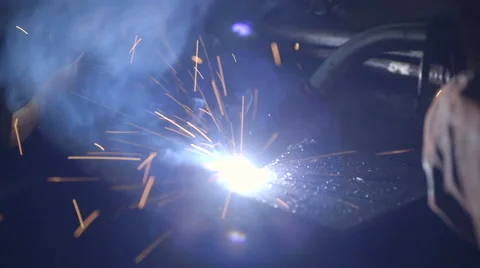 Sparks Flying From Welding Torch Stock Footage 53458768