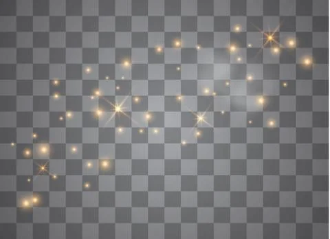 Sparks glitter special light effect. Vector sparkles on transparent backgroun Stock Illustration