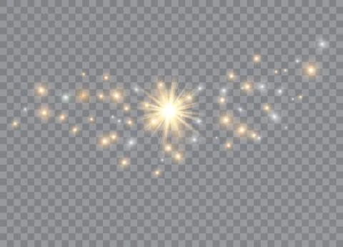 Sparks glitter special light effect. Vector sparkles on transparent backgroun Stock Illustration
