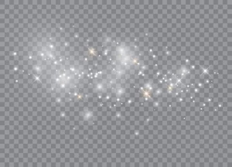 Sparks glitter special light effect. Vector sparkles on transparent backgroun Stock Illustration
