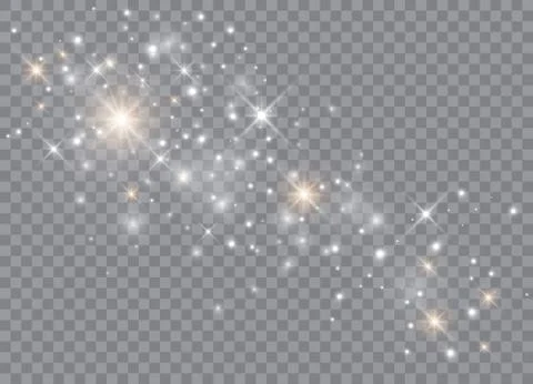 Sparks glitter special light effect. Vector sparkles on transparent backgroun Stock Illustration