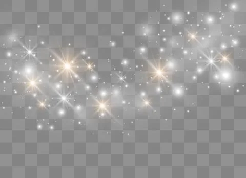 Sparks glitter special light effect. Vector sparkles on transparent backgroun Stock Illustration
