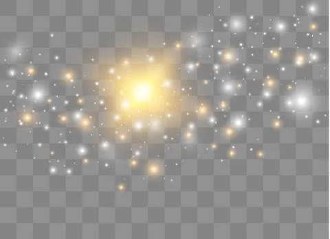 Sparks glitter special light effect. Vector sparkles on transparent backgroun Stock Illustration