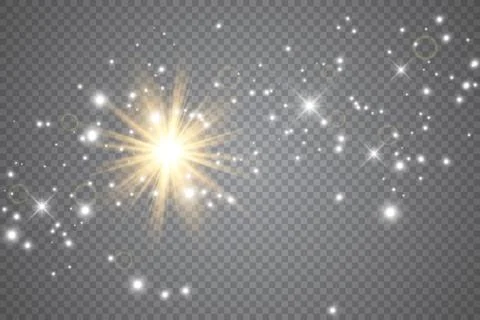 Sparks glitter special light effect. Vector sparkles on transparent backgroun Stock Illustration