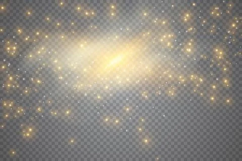 Sparks glitter special light effect. Vector sparkles on transparent backgroun Stock Illustration
