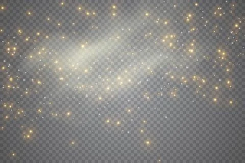 Sparks glitter special light effect. Vector sparkles on transparent backgroun Stock Illustration