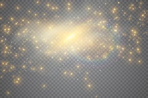 Sparks glitter special light effect. Vector sparkles on transparent backgroun Illustrazione stock