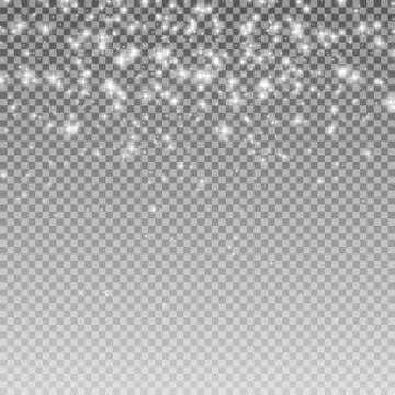 Sparks glitter special light effect on transparent background. Realistic Vect Stock Illustration