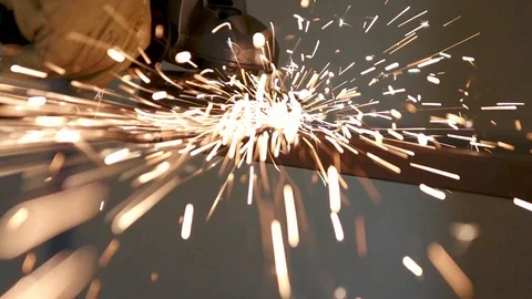 Sparks from grinder Stock Footage