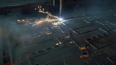 Sparks from grinding machine in workshop. Video stock 70283402