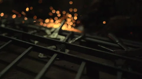 Sparks from metal worker Video stock 40363472