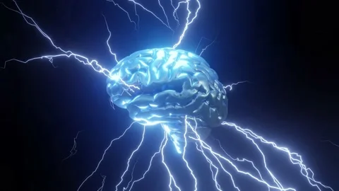 Sparks over human brain. Stock Footage 228078880