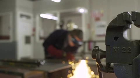 Sparks from plasma cutter Stock Footage 151556523