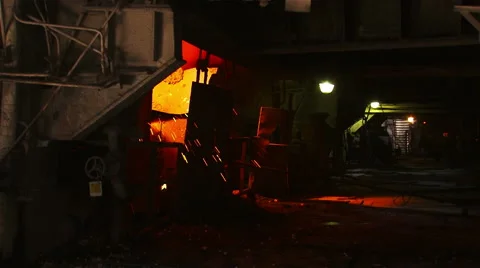 Sparks from the reverse side of the converter Stock Footage 55546240