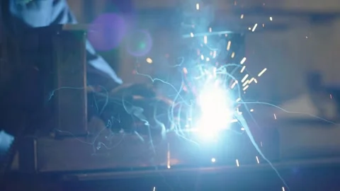 Sparks from welding Stock Footage 238860267
