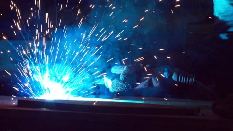 Sparks from the welding machine Stock Footage 148160336