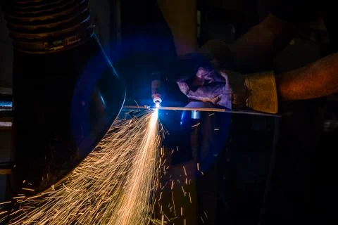 Sparks from Welding Stock Photos